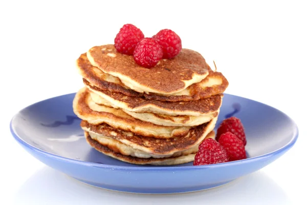 Delicious sweet pancakes isolated on white — Stock Photo, Image