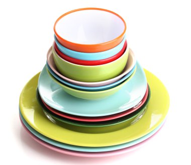 birçok renkli levhalar üzerine beyaz izole