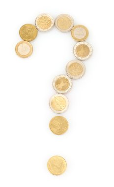 beyaz izole euro coins