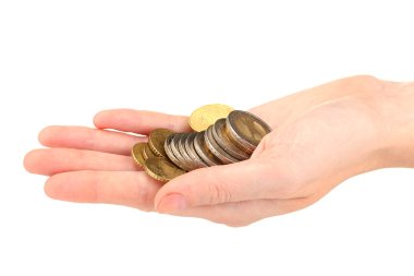 beyaz izole euro coins