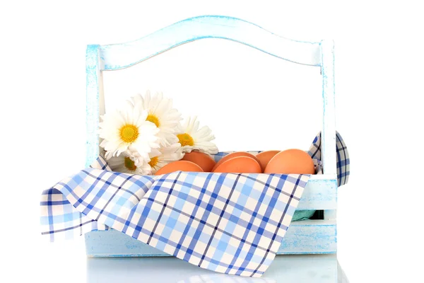 Huevos cocidos en caja aislados en blanco —  Fotos de Stock