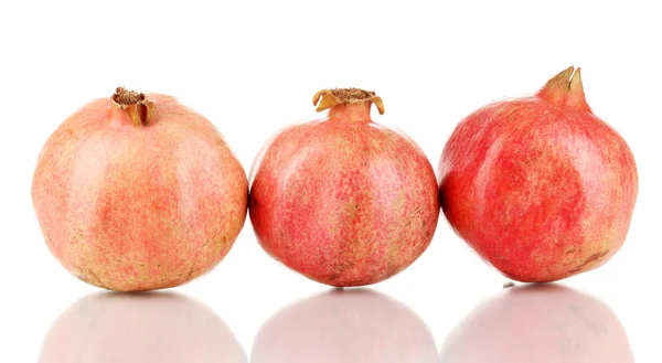 Ripe pomegranates isolated on white — Stock Photo, Image