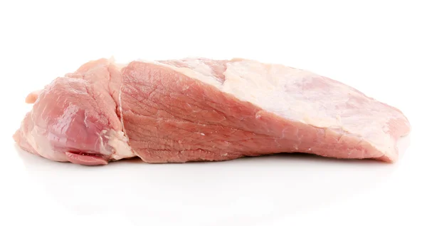 Duży kawałek wieprzowiny na białym tle — Zdjęcie stockowe