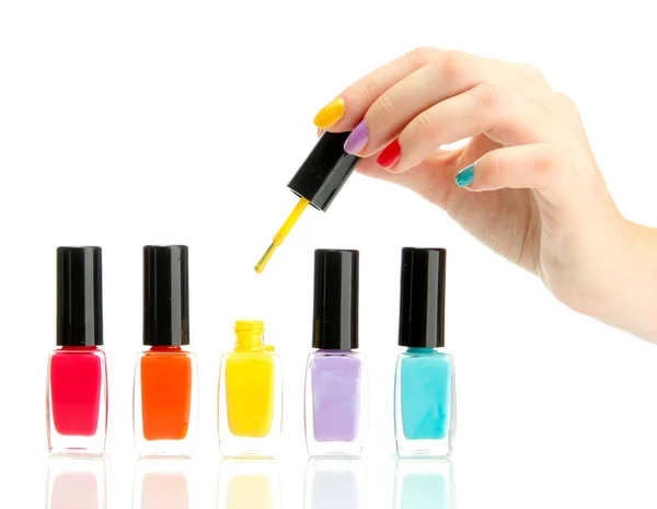 Set of nail polishes isolated on white — Stock Photo, Image