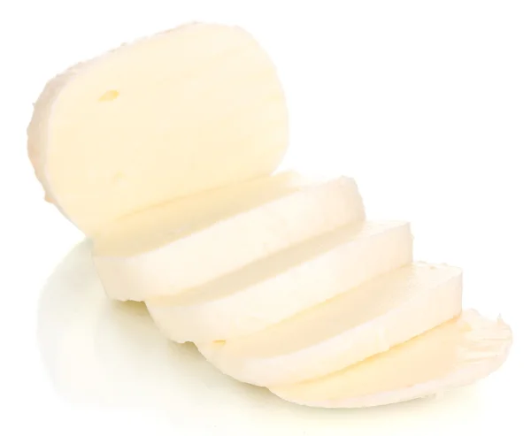 Smaczne mozzarella na białym tle — Zdjęcie stockowe