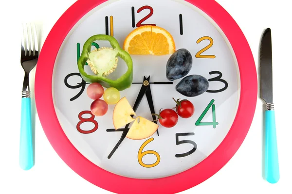 Alimenti dietetici in tempo isolato su bianco — Foto Stock