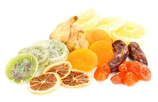 Frutos secos isolados em branco — Fotografia de Stock
