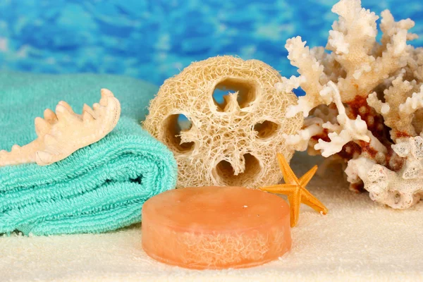 Loofah on color background — Stock Photo, Image