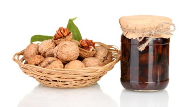 reçel kavanoz ceviz ve ceviz sepet