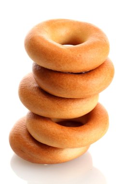 beyaz izole lezzetli simitler