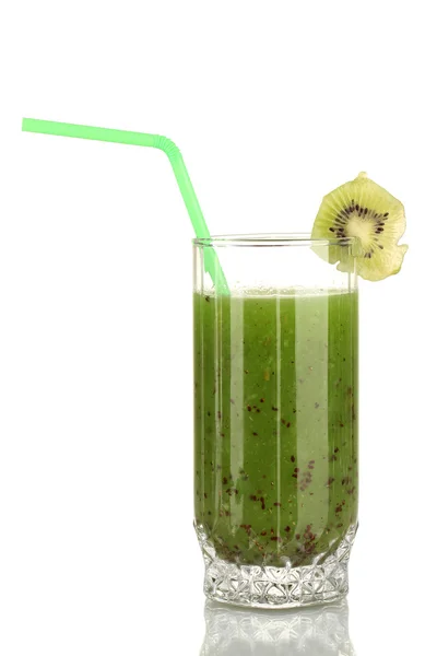 Zielony sok warzywny na białym tle — Zdjęcie stockowe