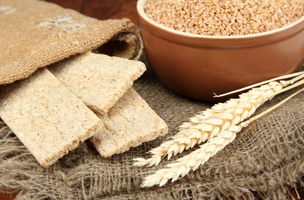 Wheat bran on the table — Stock Photo, Image