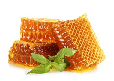 tatlı peteğin ile nane, üzerinde beyaz izole