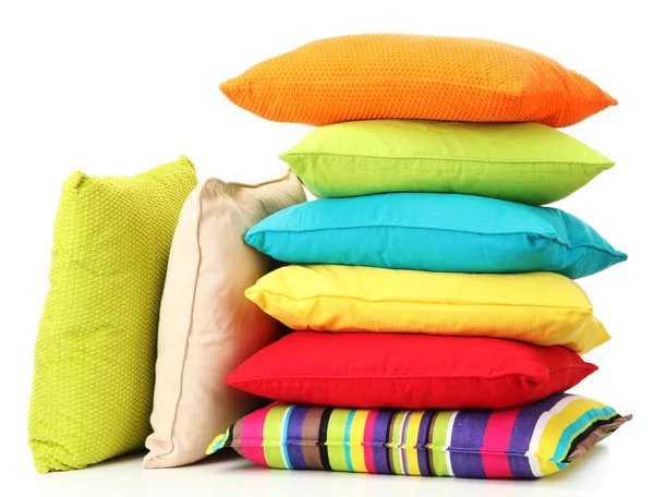 Colorful pillows isolated on white — Stock Photo, Image