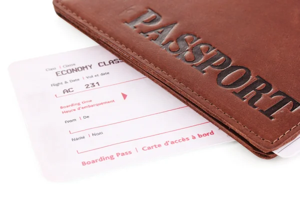 Passport and ticket close-up — Stock Photo, Image