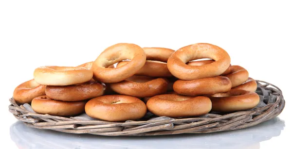 Smakelijke bagels, geïsoleerd op wit — Stockfoto