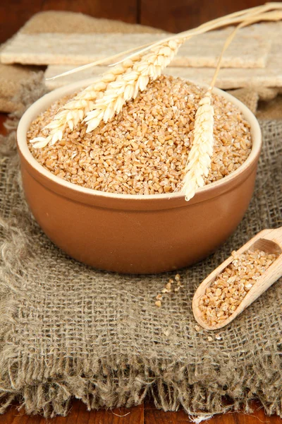 Wheat bran on the table — Stock Photo, Image