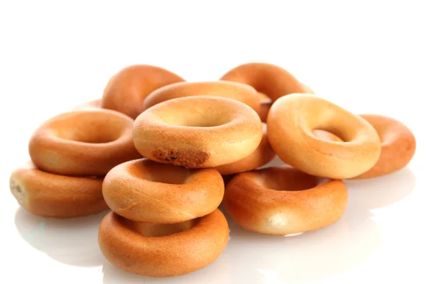 Bagels saborosos, isolados em branco — Fotografia de Stock