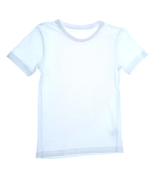 Miúdo branco t-shirt isolado no branco — Fotografia de Stock