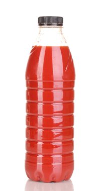 domates suyu şişesi üzerinde beyaz izole