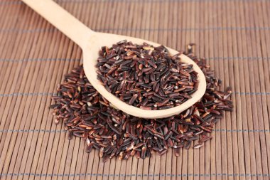 tahta kaşık bambu mat siyah pirinç