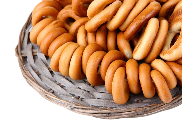 Rosquillas sabrosas, aisladas en blanco — Foto de Stock