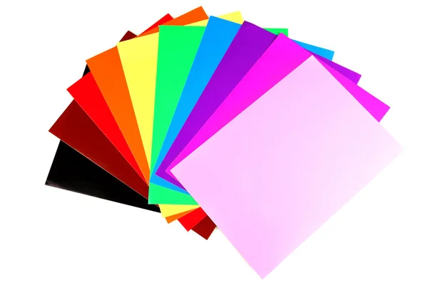 Papel a cores isolado sobre branco — Fotografia de Stock
