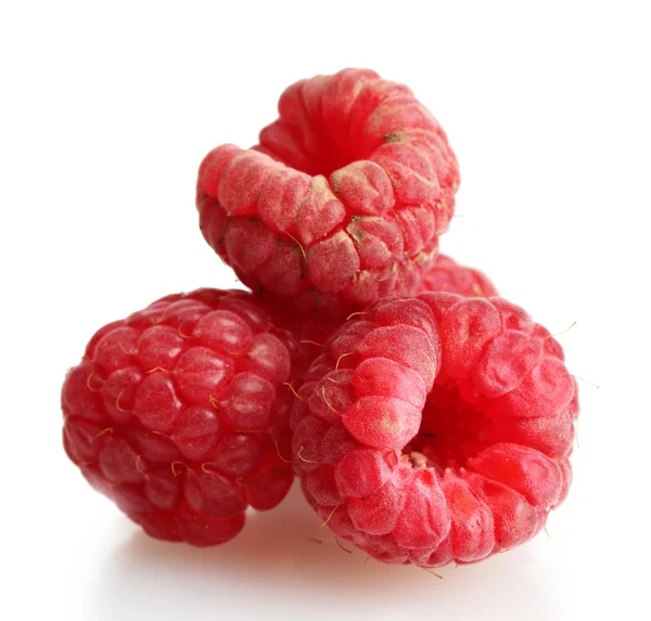 Ripe raspberries isolated on white — Stock Photo, Image