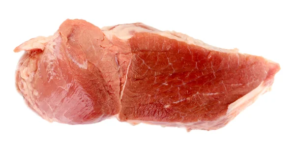 Ein großes Stück Schweinefleisch isoliert auf weiß — Stockfoto