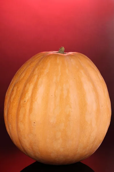 成熟的橙子南瓜上红色背景 — 图库照片