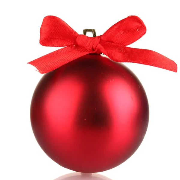 Beautiful red Christmas ball isolated on white — Stock Photo, Image