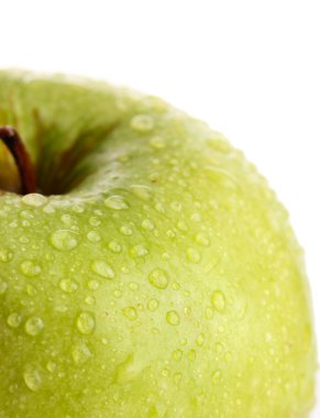 beyaz izole olgun yeşil elma