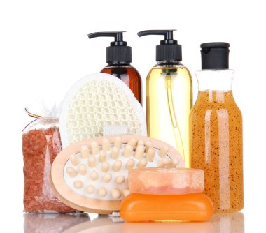 beyaz izole bir vücut bakımı için ayarla