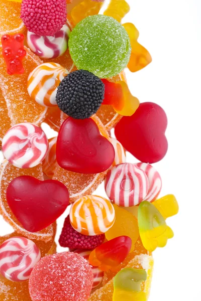 Colorful jelly candies isolated on white — Stock Photo, Image