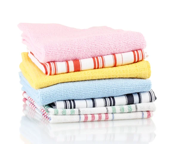 Kitchen towels isolated on white background — Stock Photo, Image