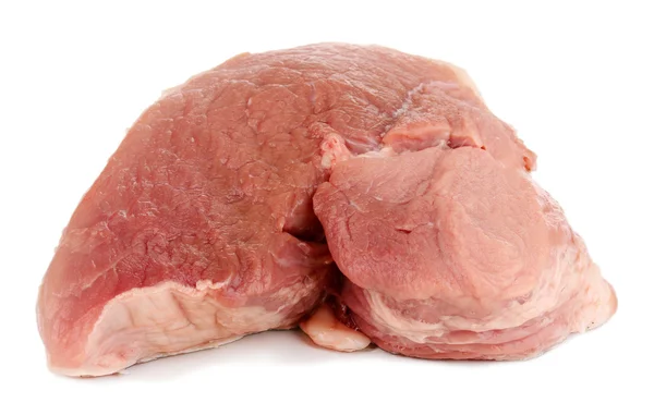 Ein großes Stück Schweinefleisch isoliert auf weiß — Stockfoto