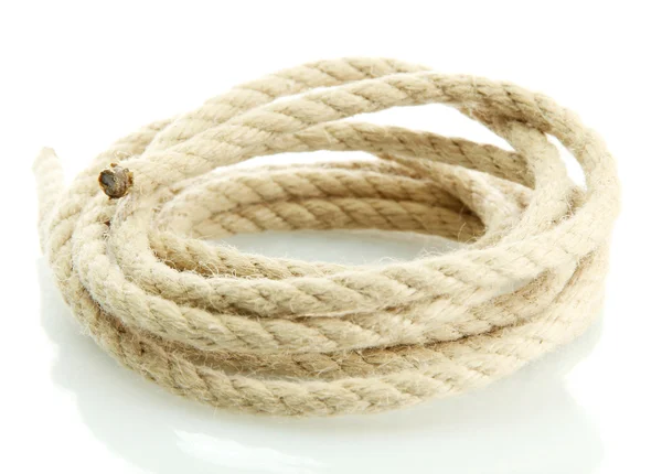 Roll of rope, isolated on white — Stock Photo, Image