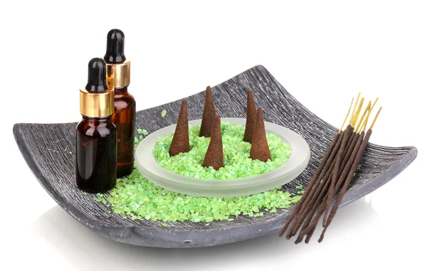 Aromatherapie instelling geïsoleerd op wit — Stockfoto