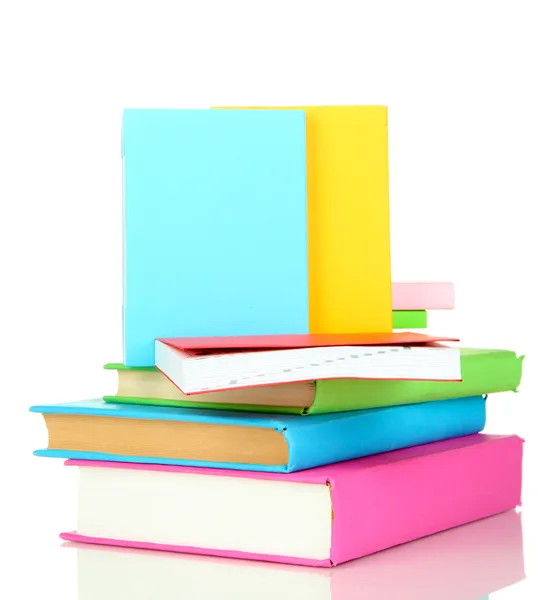 Stack of multicolor books isolated on white — Stock Photo, Image