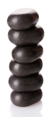 Beyaz üzerine izole spa taşları