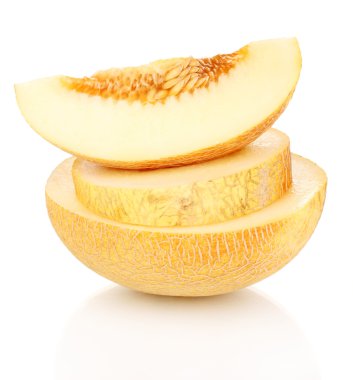 Olgun karpuz üzerinde beyaz izole kesmek