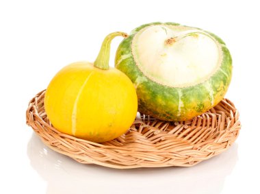 iki balkabağı beyaz izole hasır mat