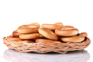 beyaz izole lezzetli simitler