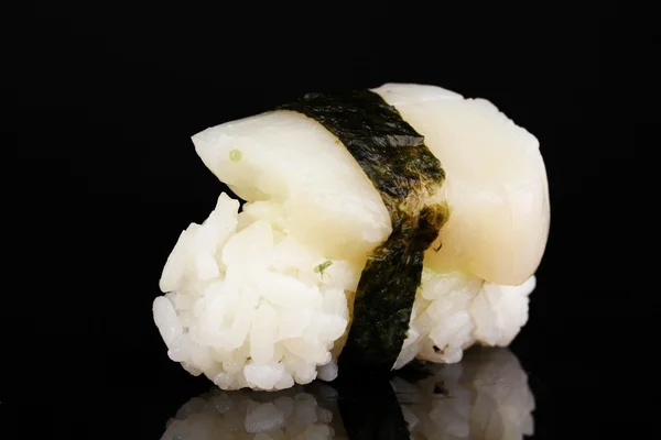Delicious sushi isolated on black — Stock Photo, Image