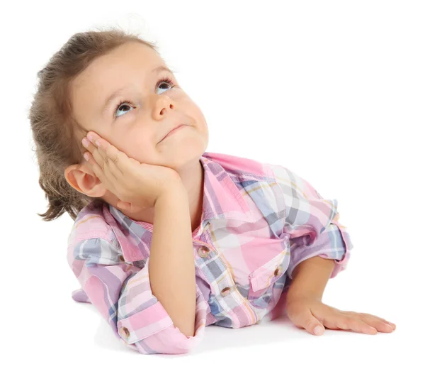 Menina bonita isolado no branco — Fotografia de Stock