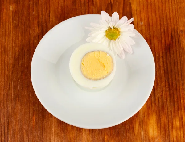Boiled egg on color background — Stock Photo, Image