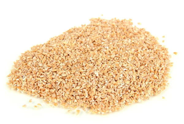 Wheat bran pile isolated on white — Stock Photo, Image