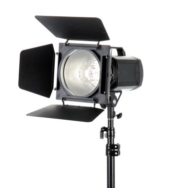 Stüdyo aydınlatma beyaz arka plan yakın çekim