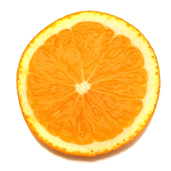 Beyaza izole edilmiş bir portakal dilimi. — Stok fotoğraf
