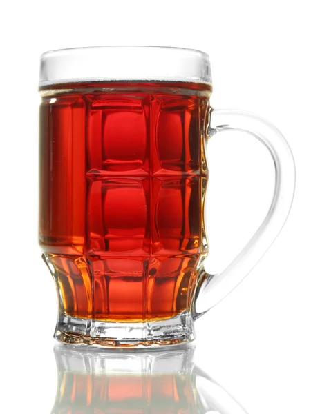 Tankard of kvass, isolated on white — Stock Photo, Image